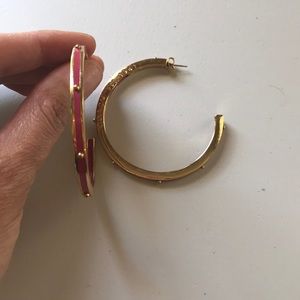 Coach enamel hoop earrings